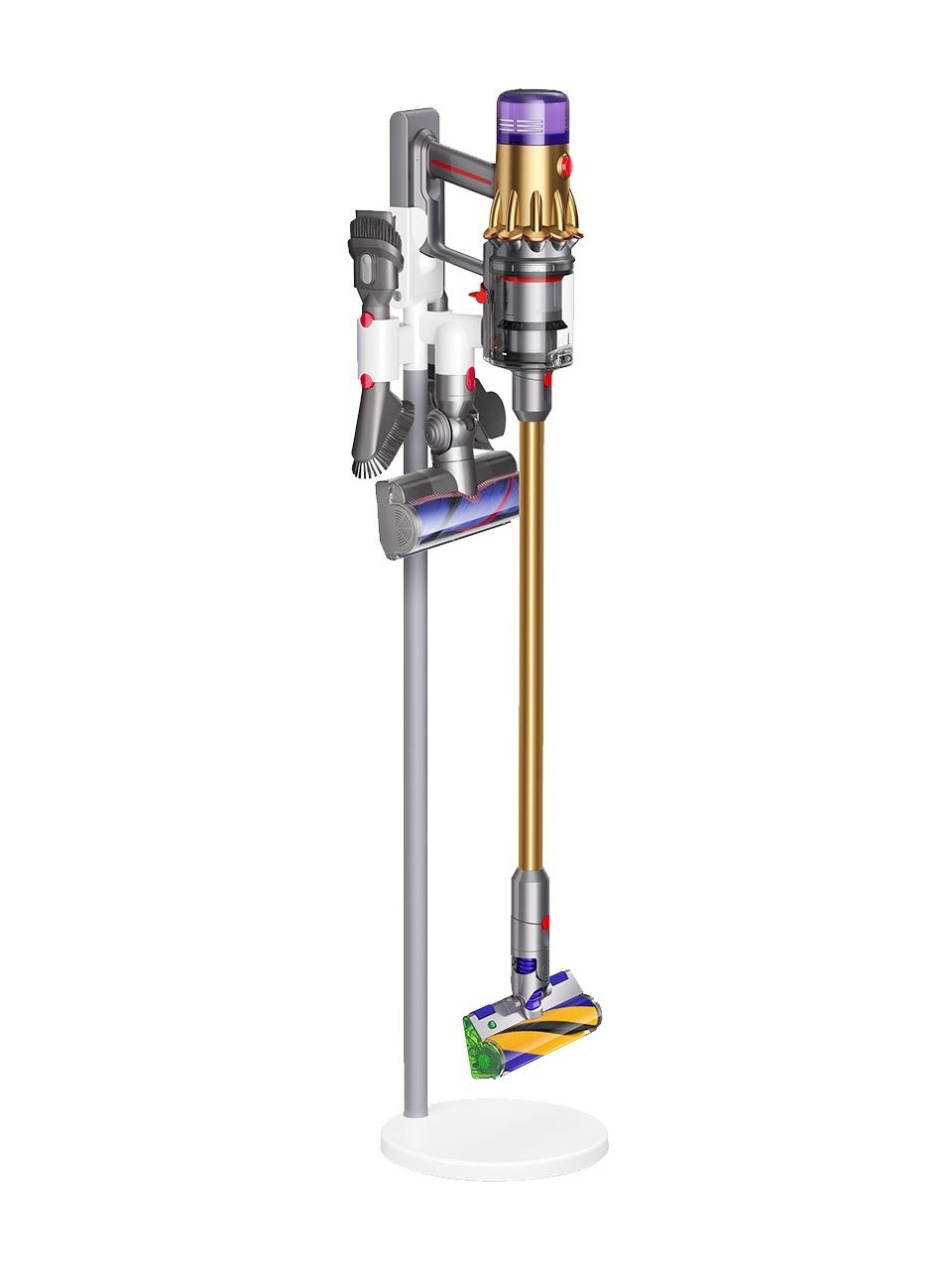 Dyson V12 Serisi Süpürge Aksesuarları için Dayanıklı Metal Gövdeli, Ayaklı ve Düzenleyici Stand Ünitesi